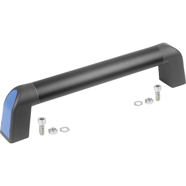 Tubular Handle Bighand, A=600, L=633, 4 Aluminum Black Anodized, Comp: Plastic Comp:Black Ral7021,